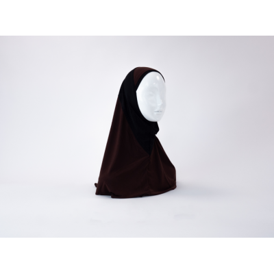 Hijab lycra  1 piece bicolor pourpre/noir